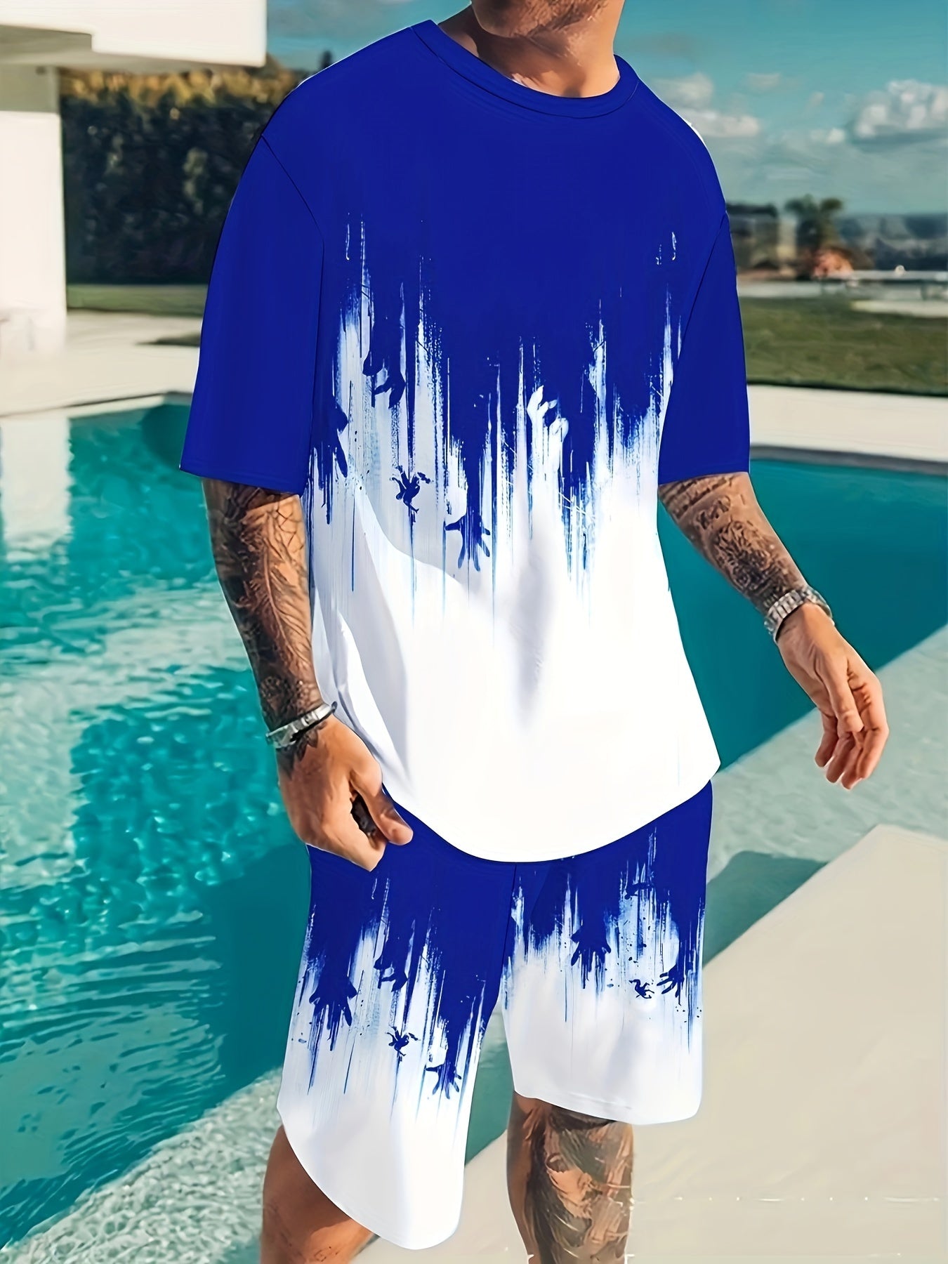 Short Sleeve Tee And Drawstring Shorts Set
