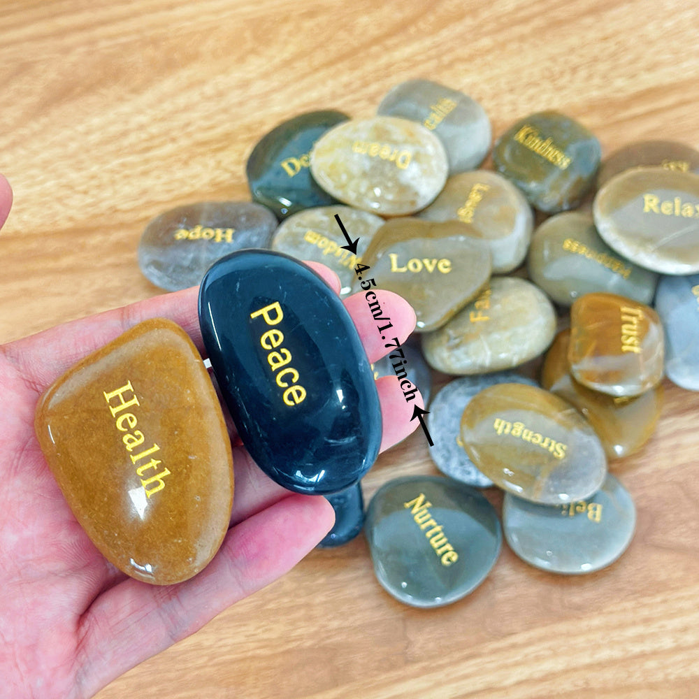 25 PCS Engraved Inspirational Stones