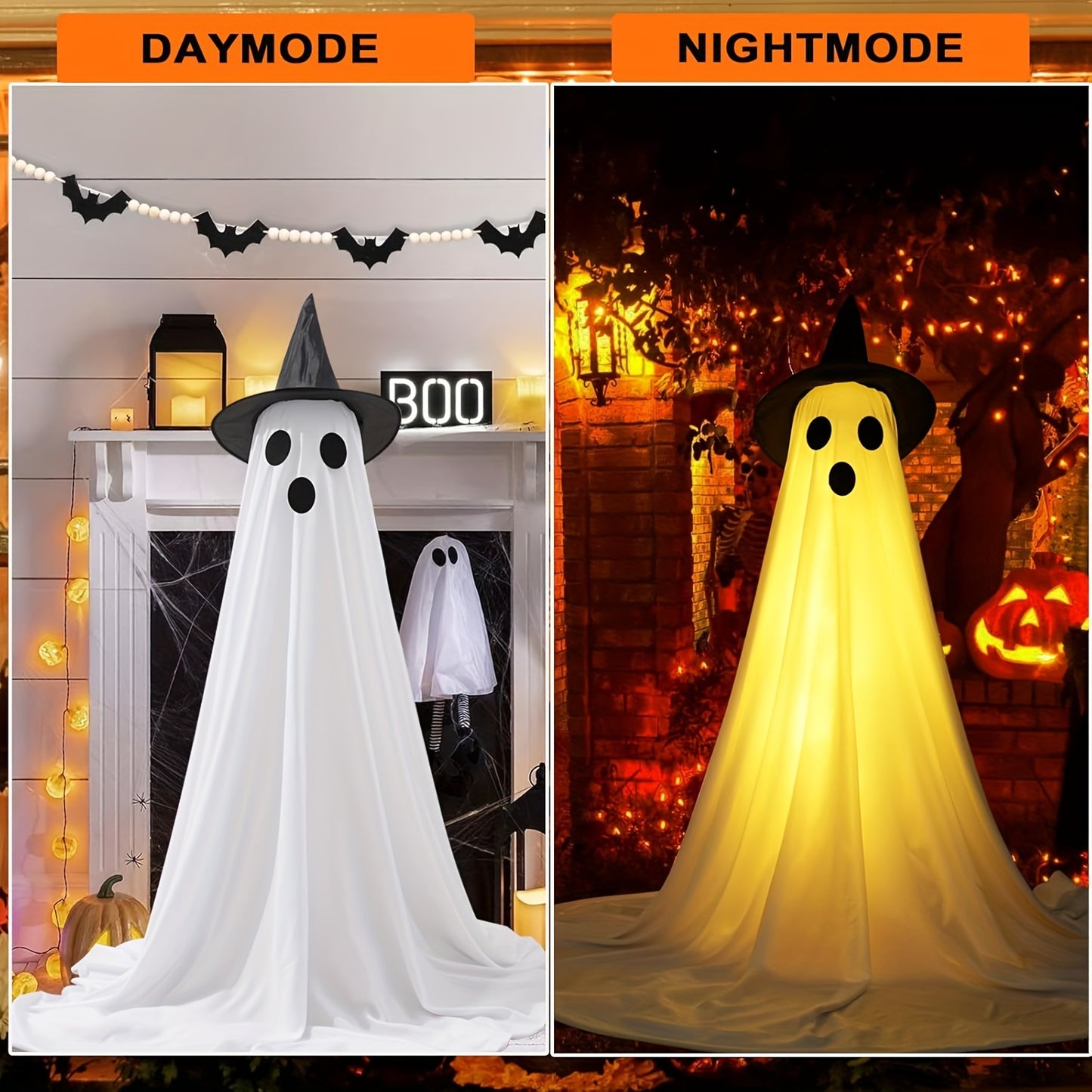 2 Pack Spooky Ghost Halloween Decorations