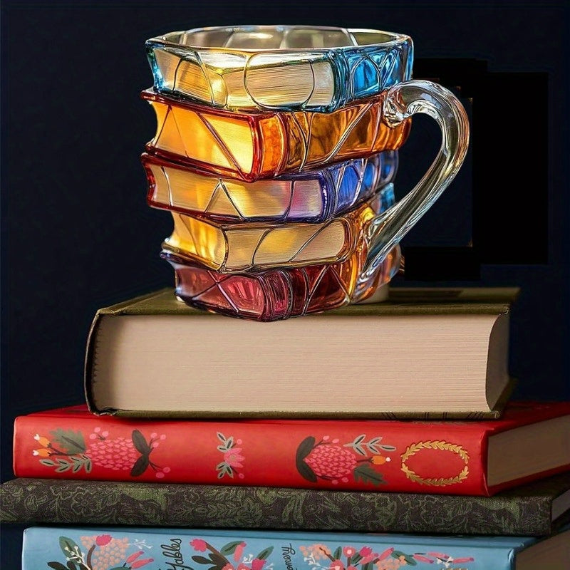 Handcrafted Ceramic 3D Stacked Books Mug