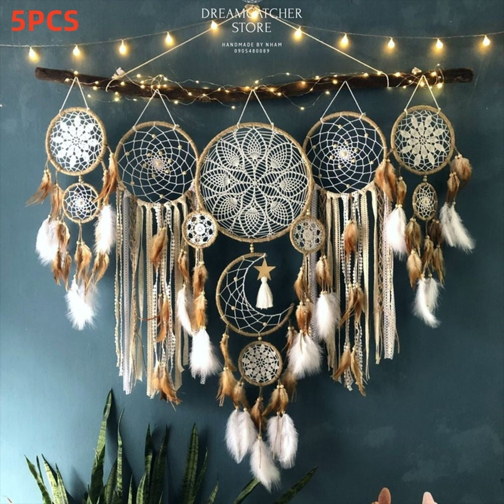 5 Pack Moon Handmade Dream Catcher