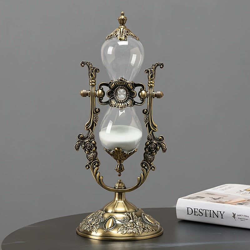 Vintage Brass Timer With White Sand