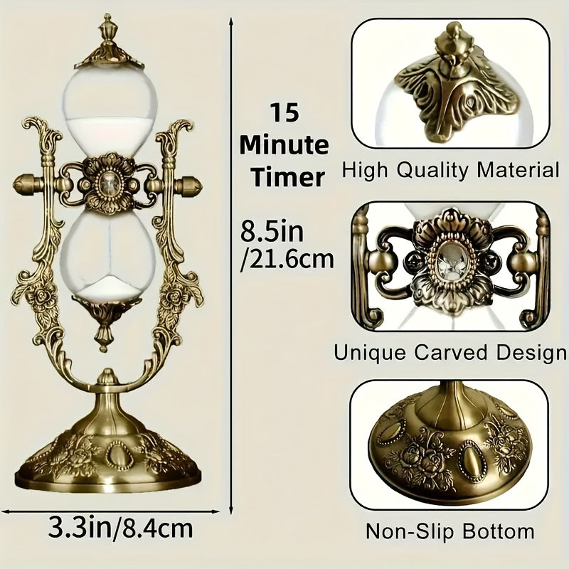 Vintage Brass Timer With White Sand