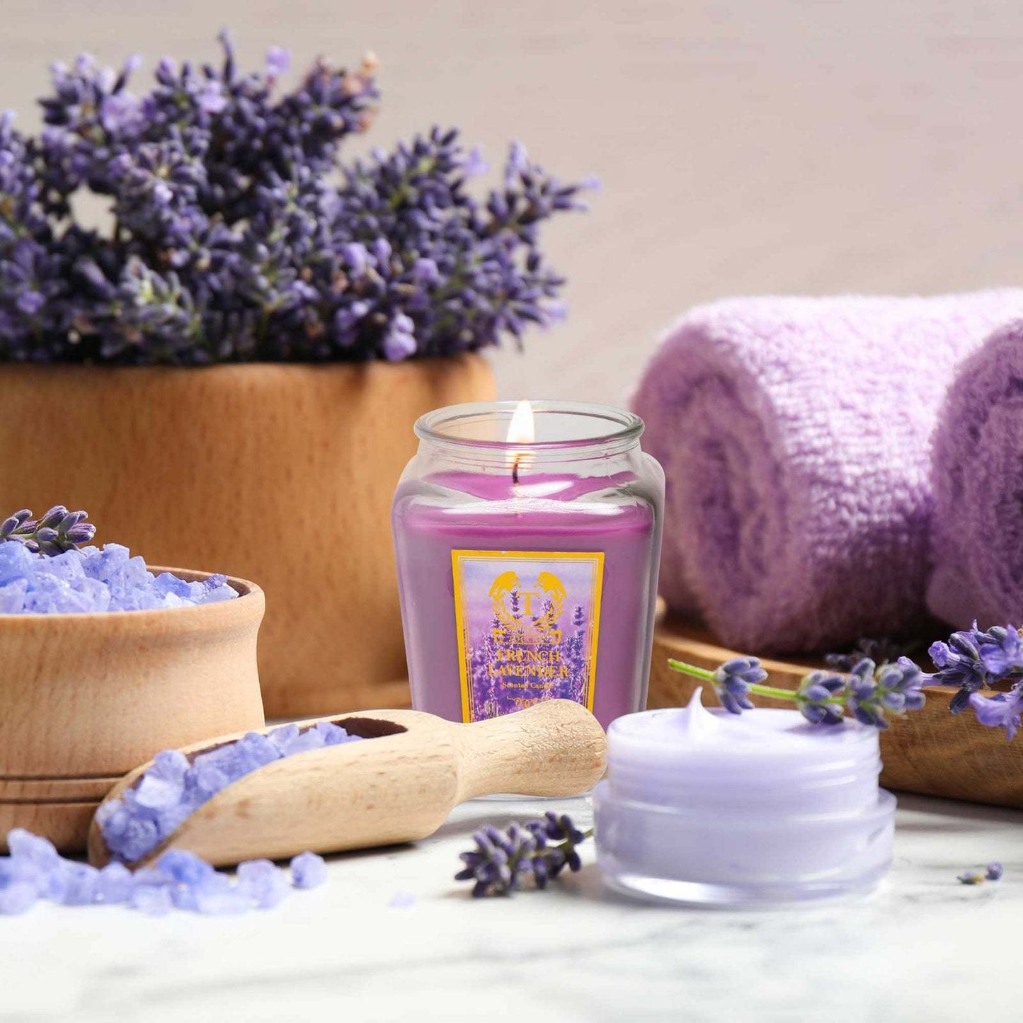 2pcs 18oz Glass Jar Aromatherapy Candle Set