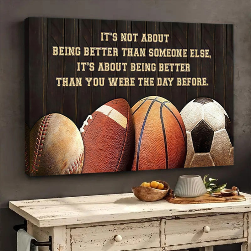 Basketball Football Baseball Soccer Canvas Painting