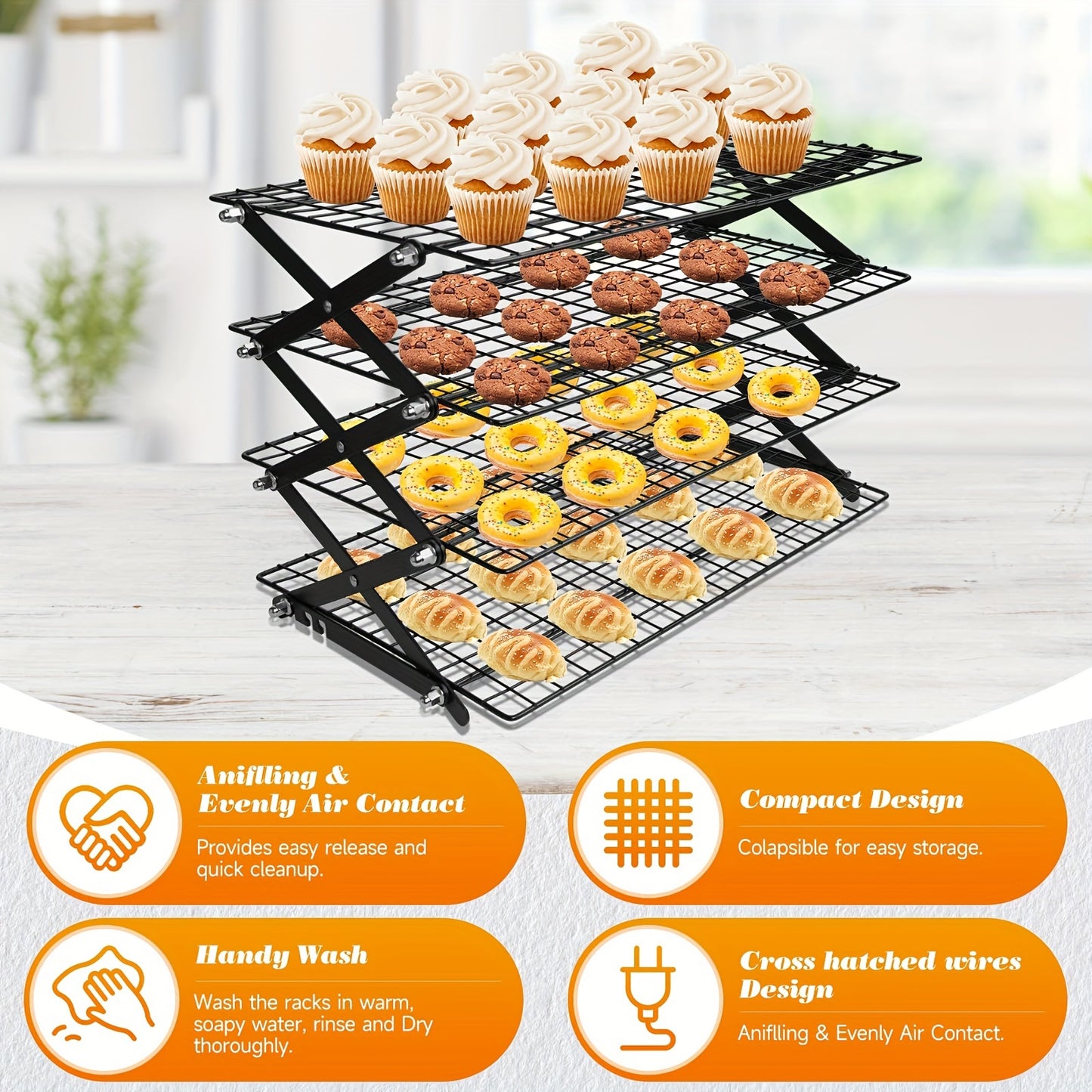 4-layer Foldable Cooling Rack