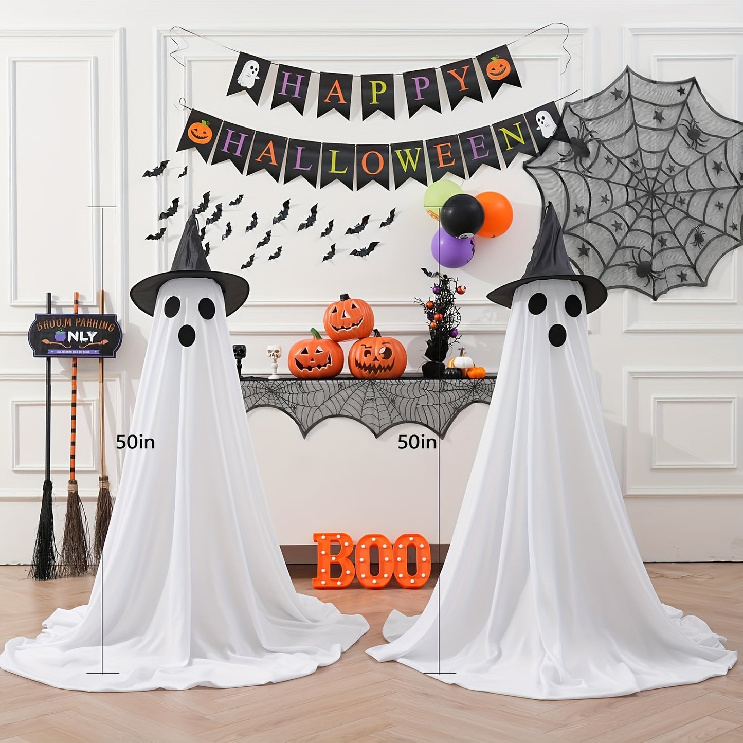 2 Pack Spooky Ghost Halloween Decorations