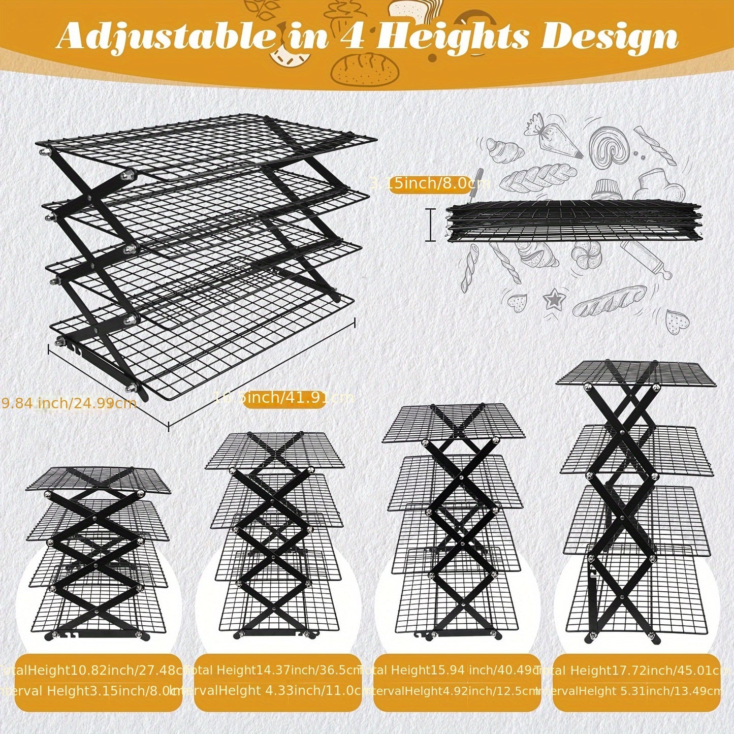 4-layer Foldable Cooling Rack