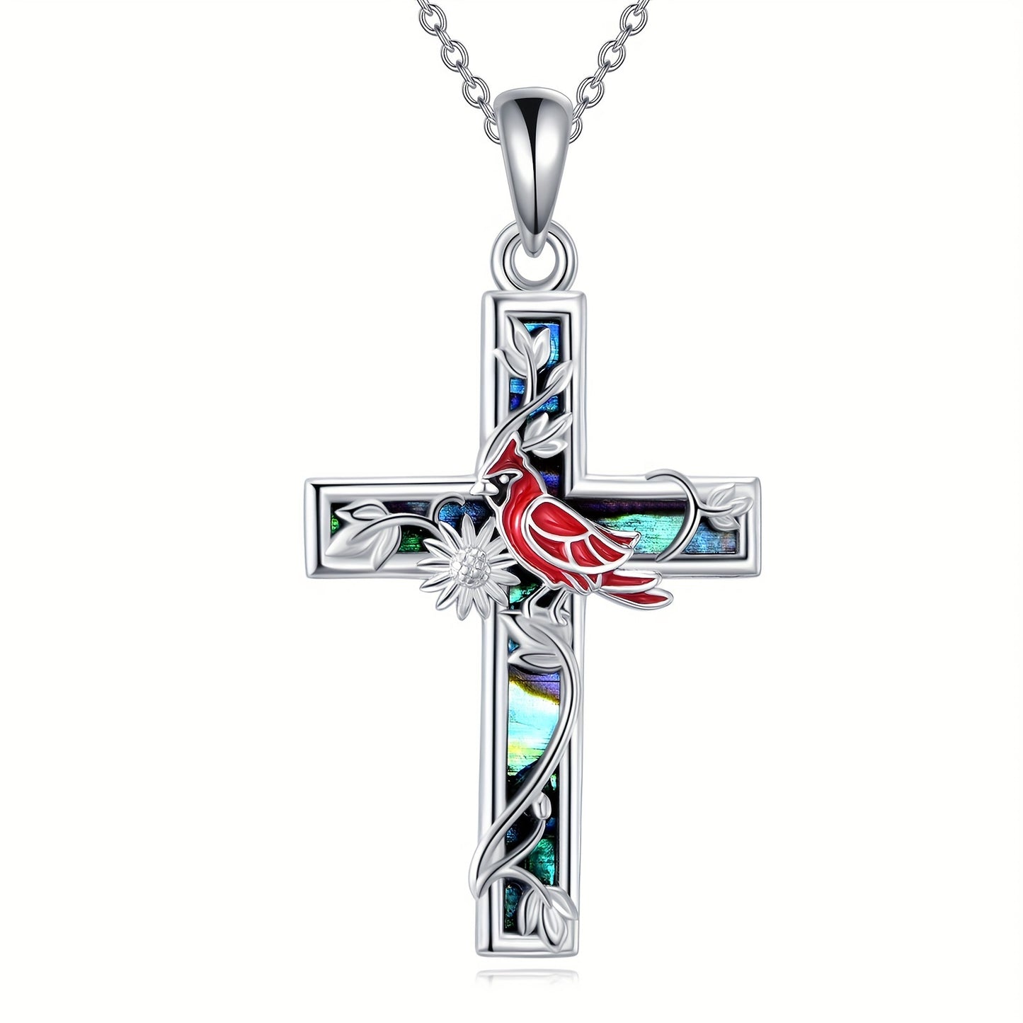 Sterling Silver Bird Cross Necklace