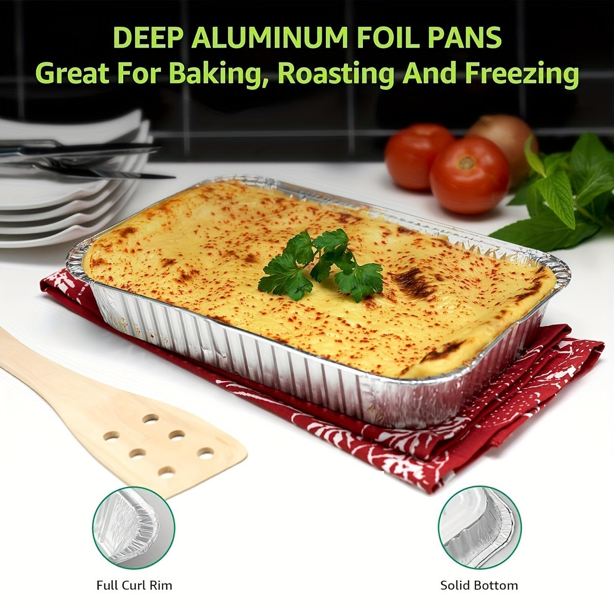25pcs Heavy Duty Aluminum Foil Pans with Lids