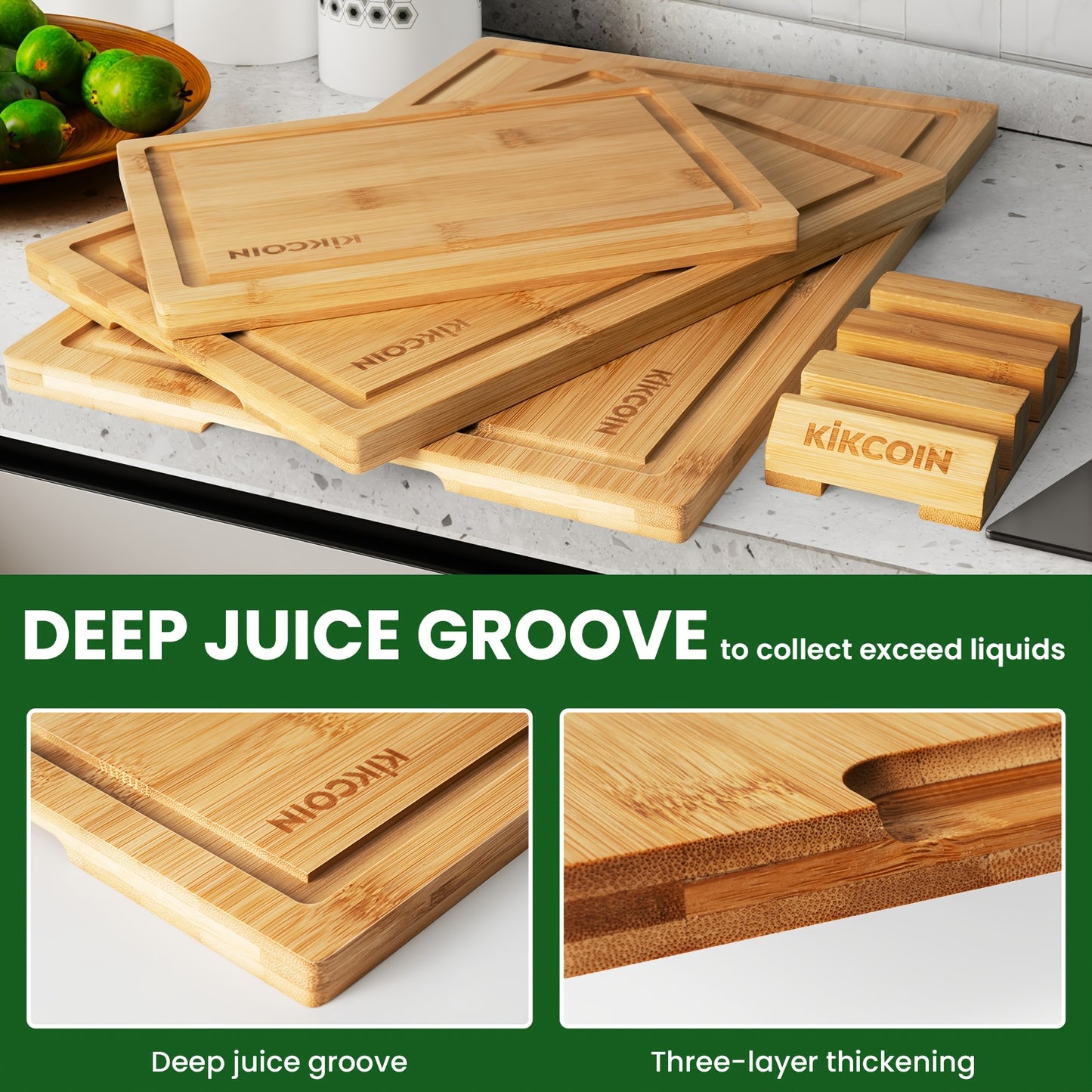 4pcs Oversized Bamboo Cutting Board