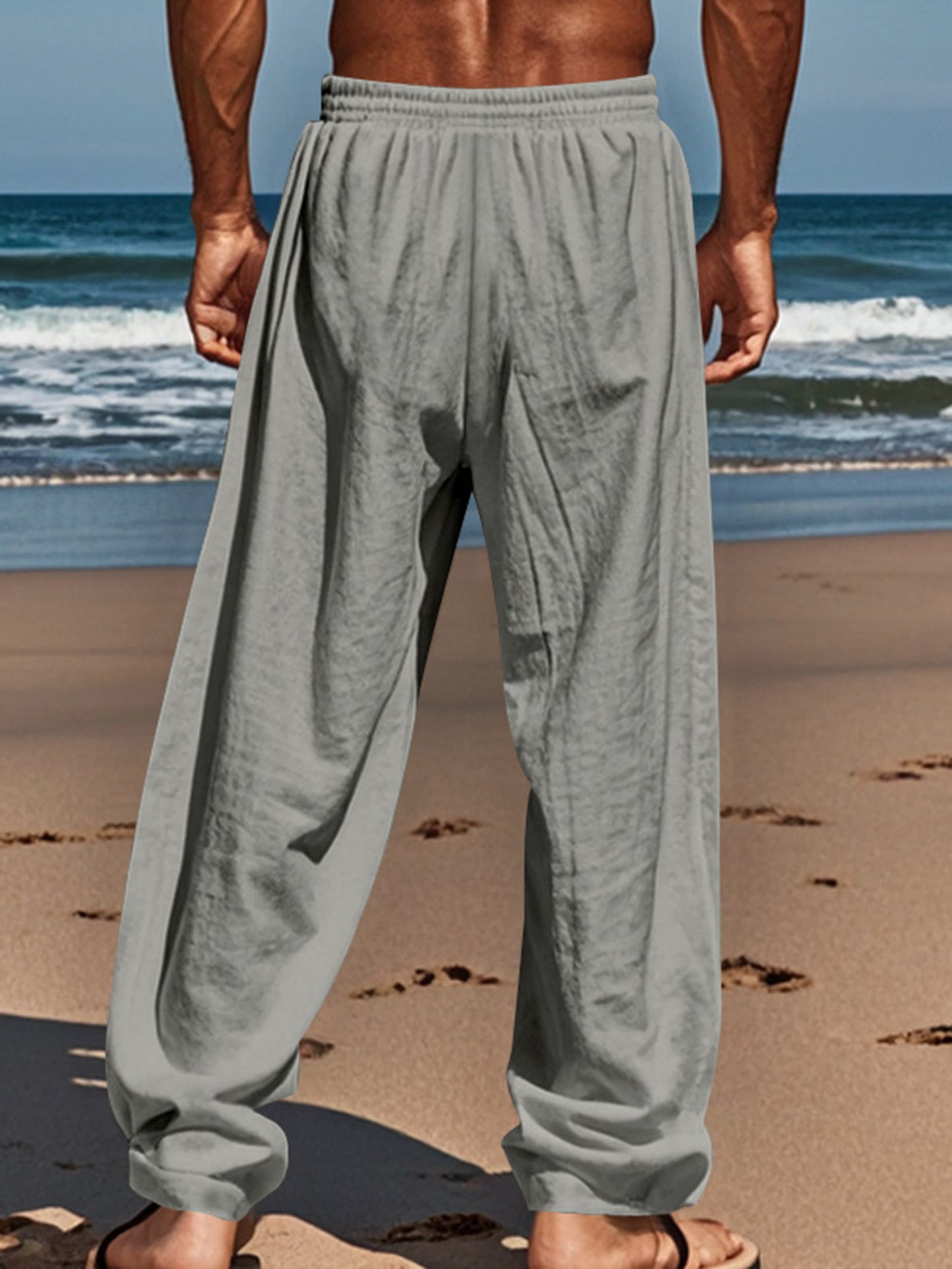 Loose Fit Straight Leg Casual Trousers