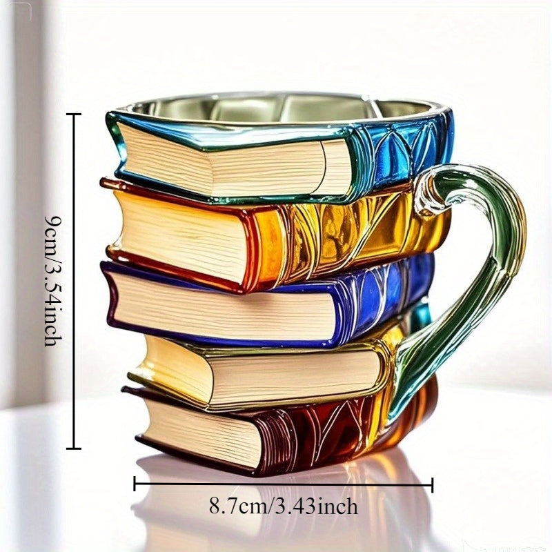 Handcrafted Ceramic 3D Stacked Books Mug