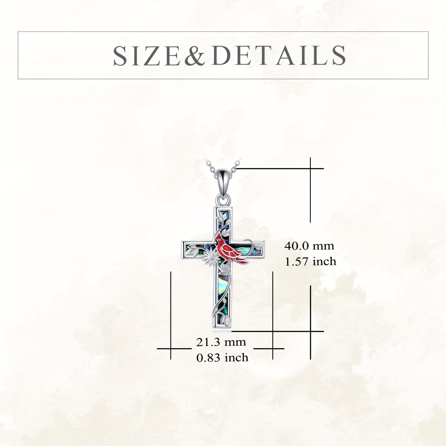 Sterling Silver Bird Cross Necklace