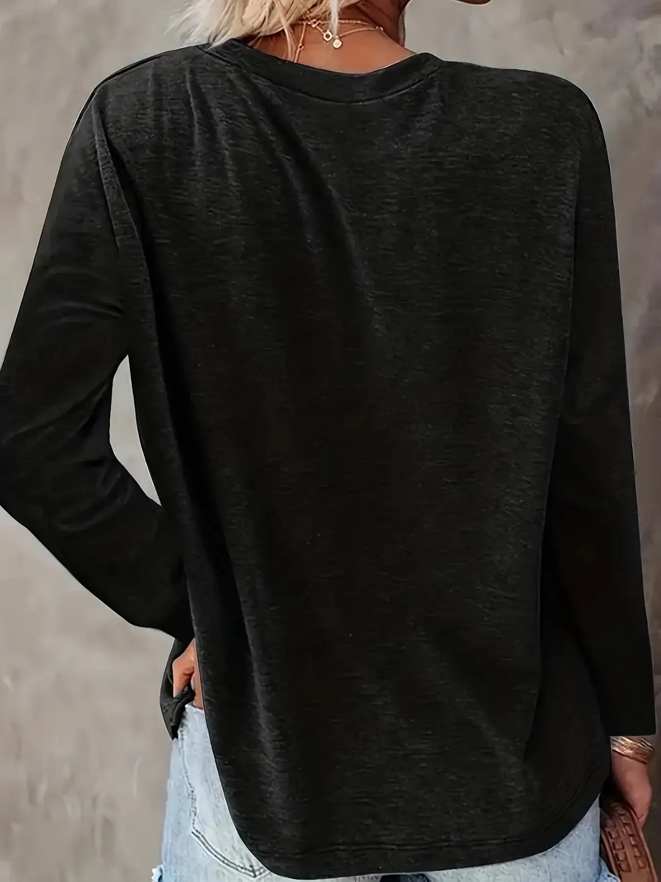 Gothic Witch & Broom Print Long Sleeve T-Shirt