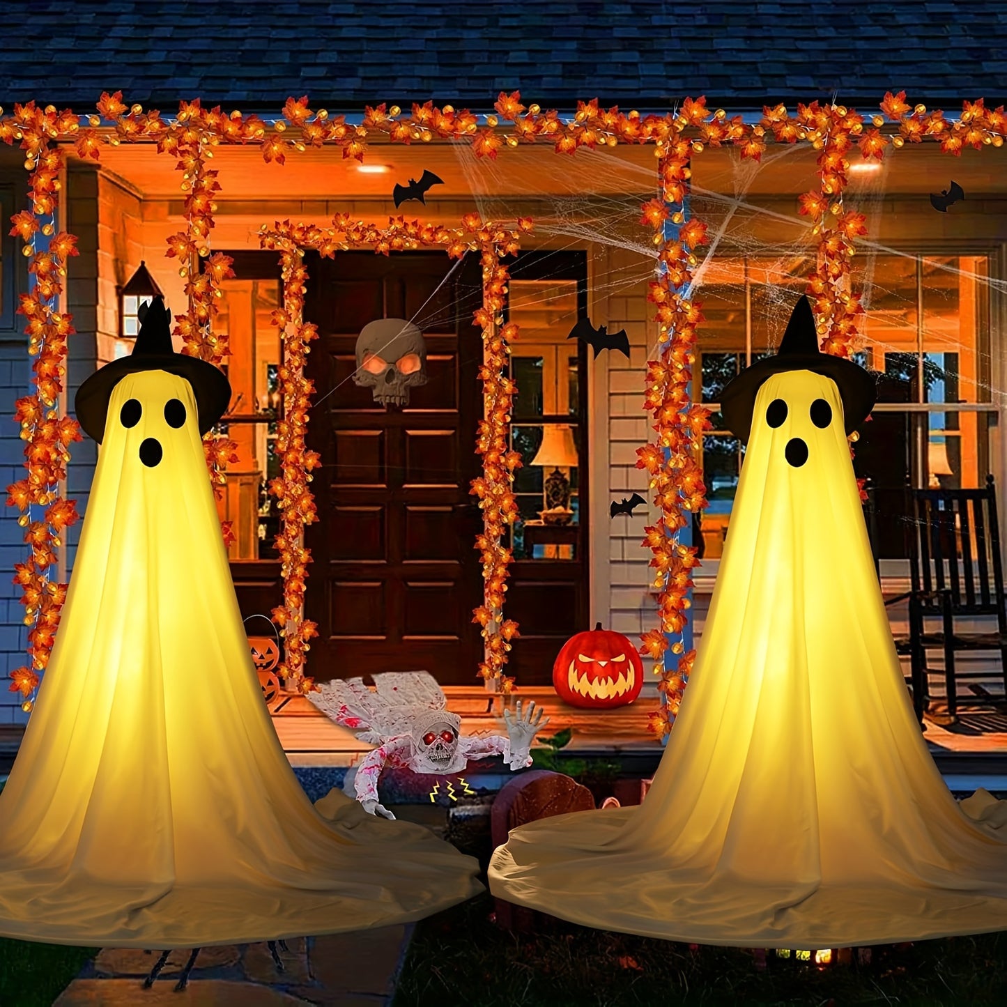 2 Pack Spooky Ghost Halloween Decorations