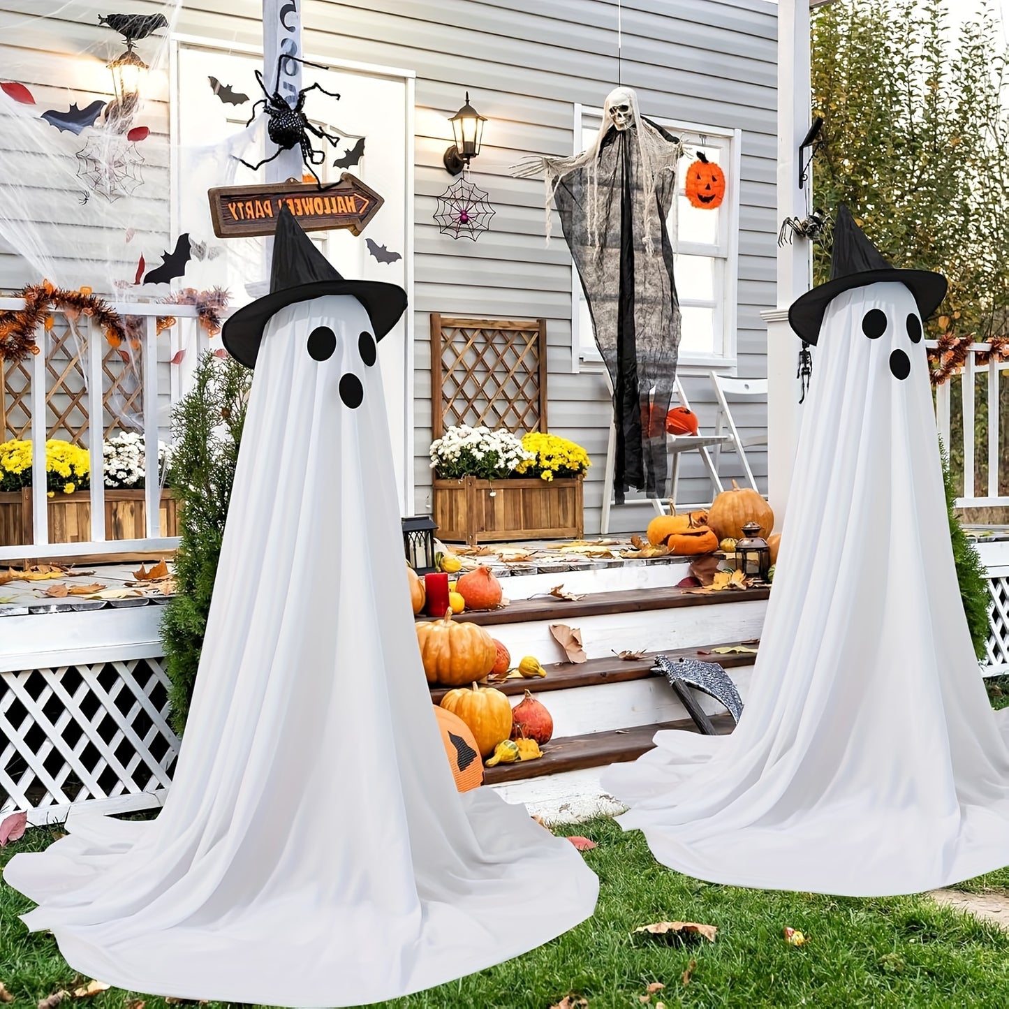 2 Pack Spooky Ghost Halloween Decorations