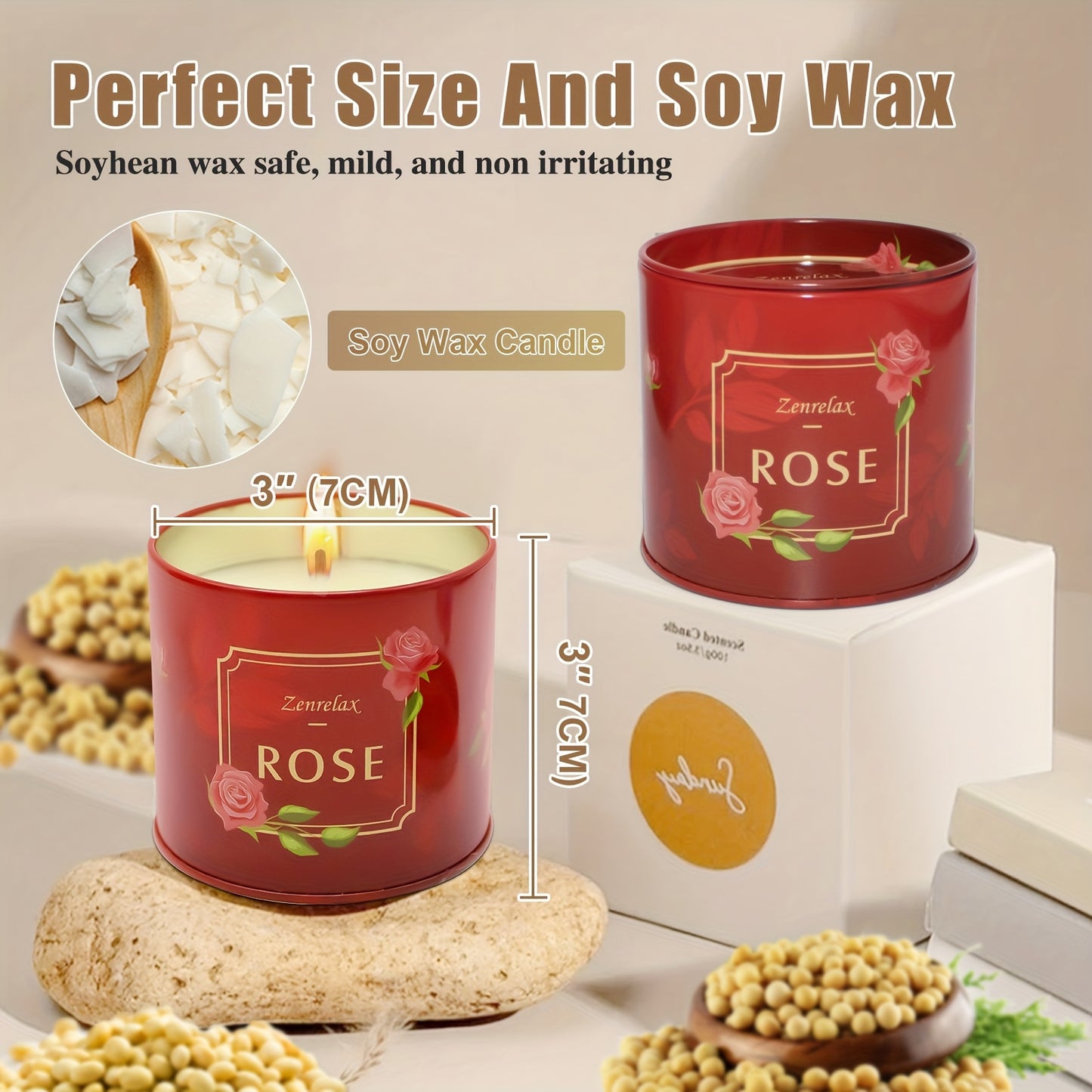 4 Pack Natural Soy Candles