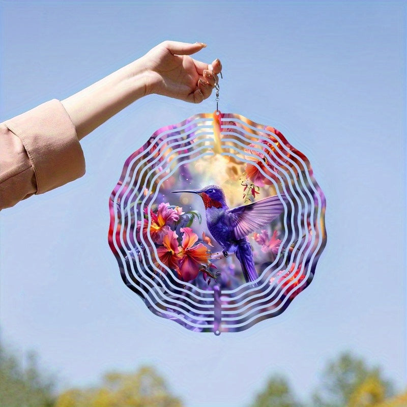 Metal Hummingbird Wind Spinner