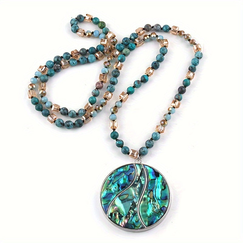 Natural Stone Agate Cut Pendant Necklace