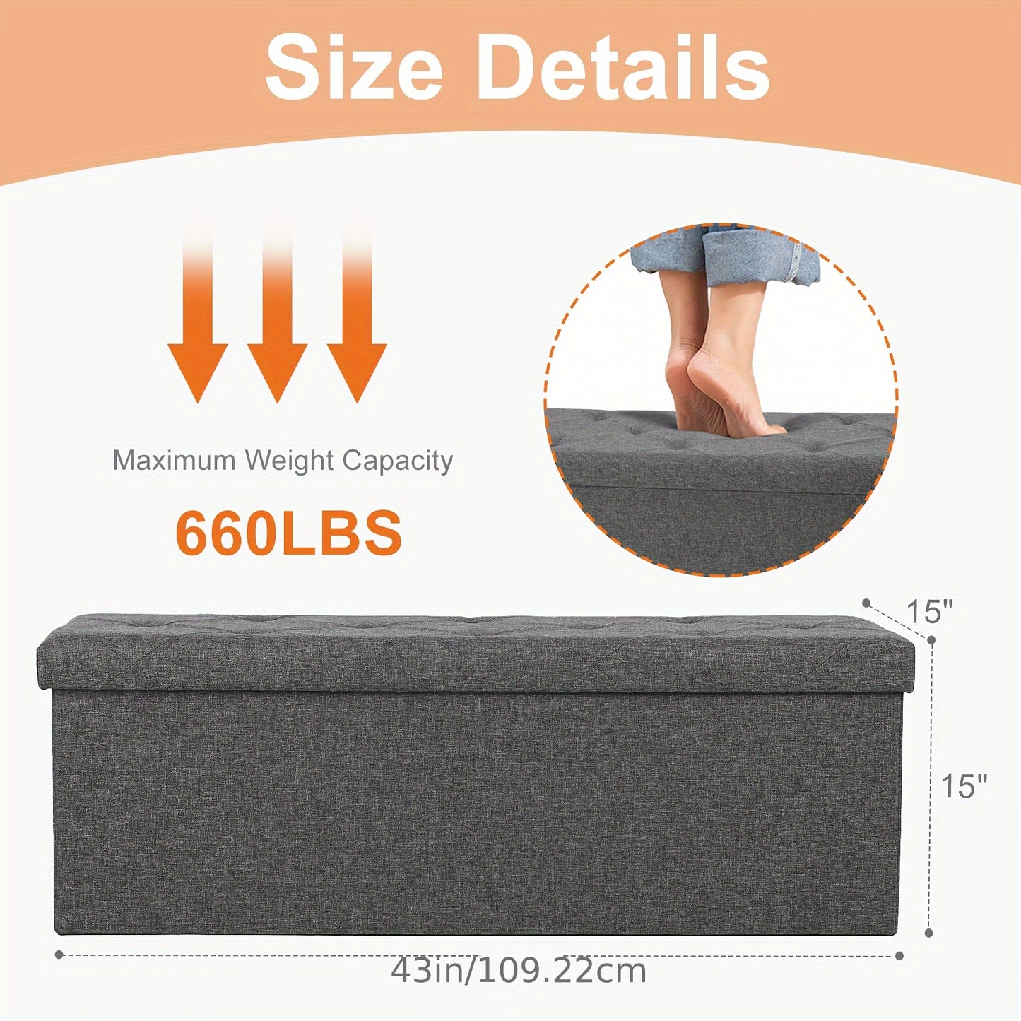 Multi-Functional Foot Rest with End of Bed Storage Space