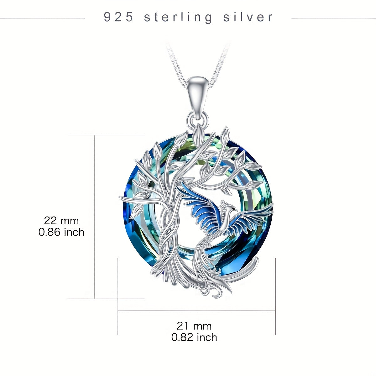 925 Sterling Silvery Phoenix Pendant