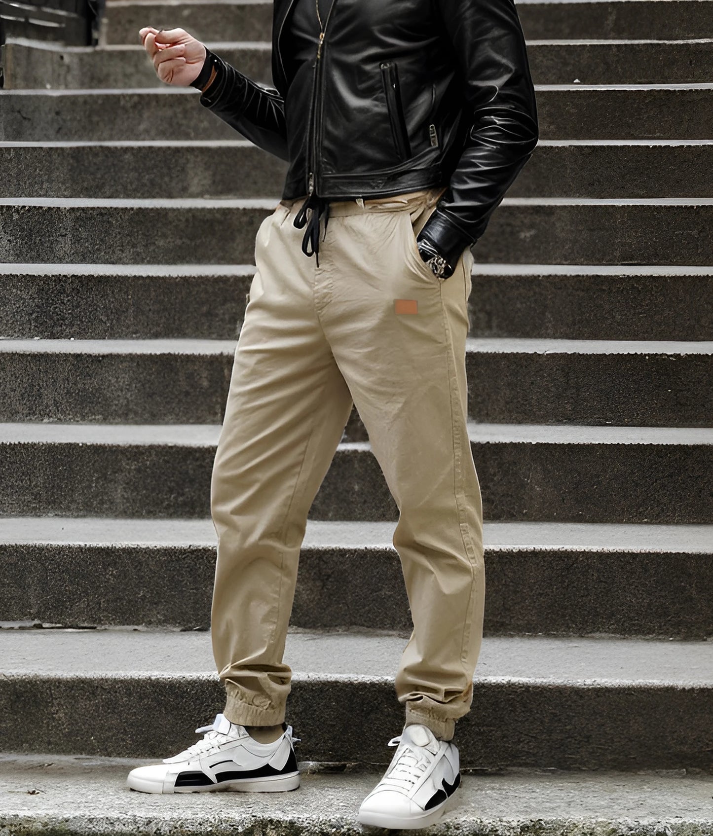 Men's Jogger-Style Drawstring Casual Pants