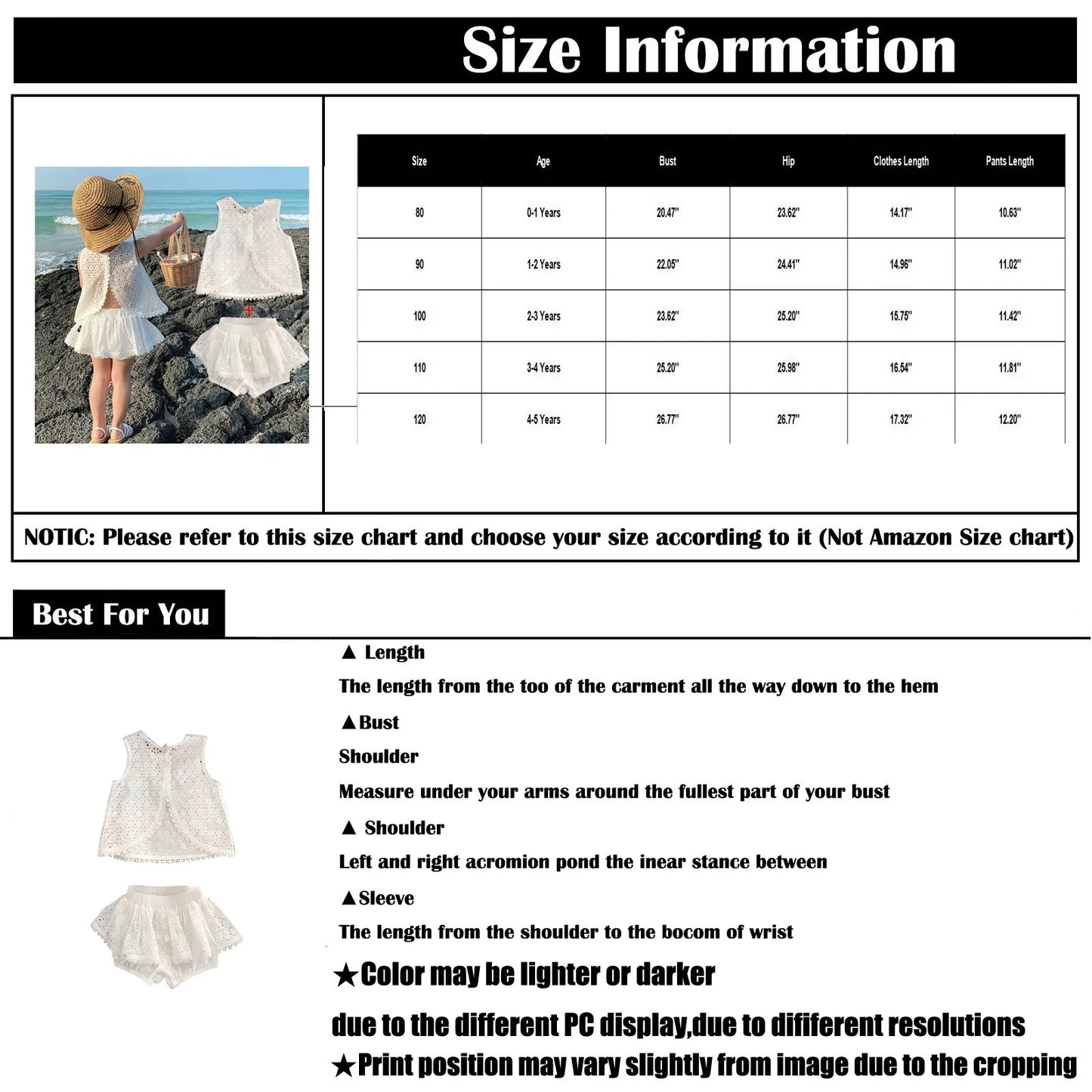 Girls Hollow Lace Suit