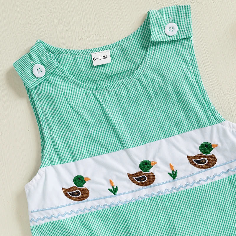 Baby Duck Plaid Overalls