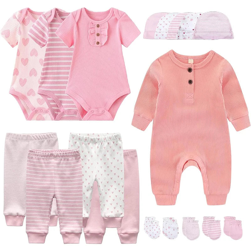 100% Cotton Baby Clothing & Accessories 18 Piece Set