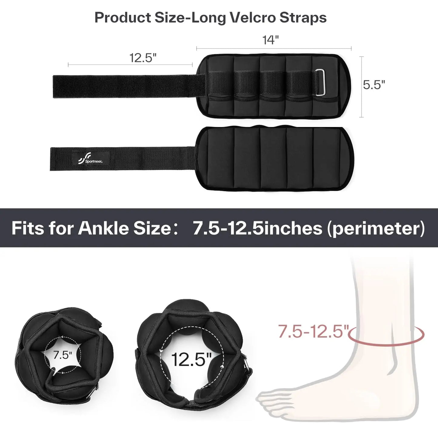 Sportneer Adjustable Ankle Weights