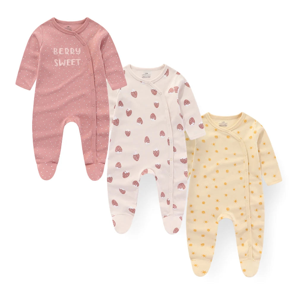 3 Pcs Long Sleeve Baby Boy and Girl Romper