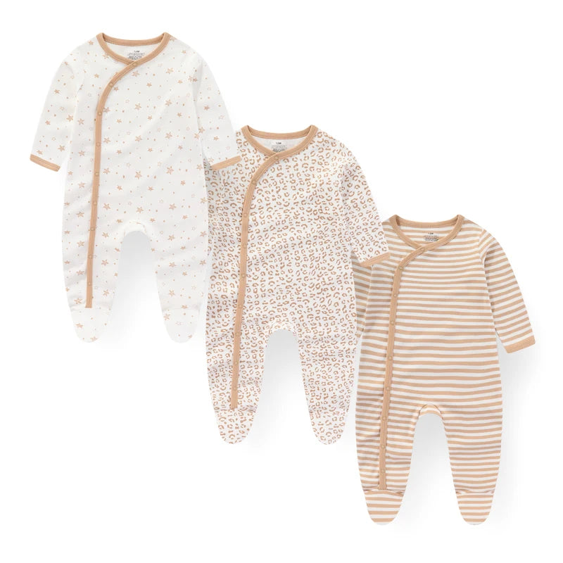 3 Pcs Long Sleeve Baby Boy and Girl Romper