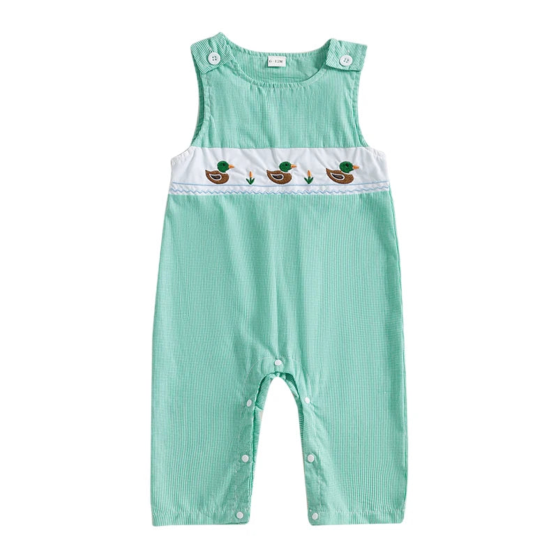 Baby Duck Plaid Overalls