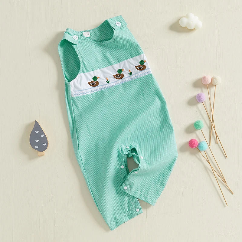 Baby Duck Plaid Overalls