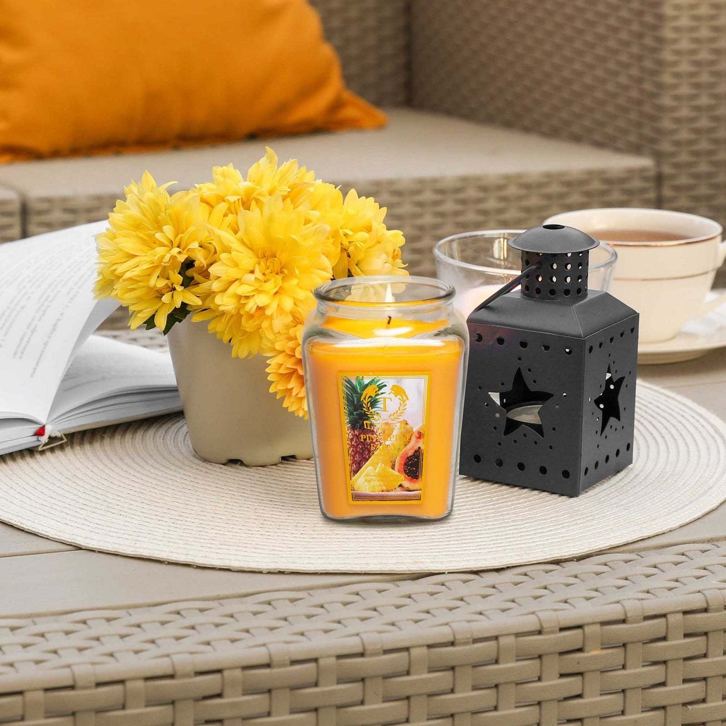 2pcs 18oz Glass Jar Aromatherapy Candle Set