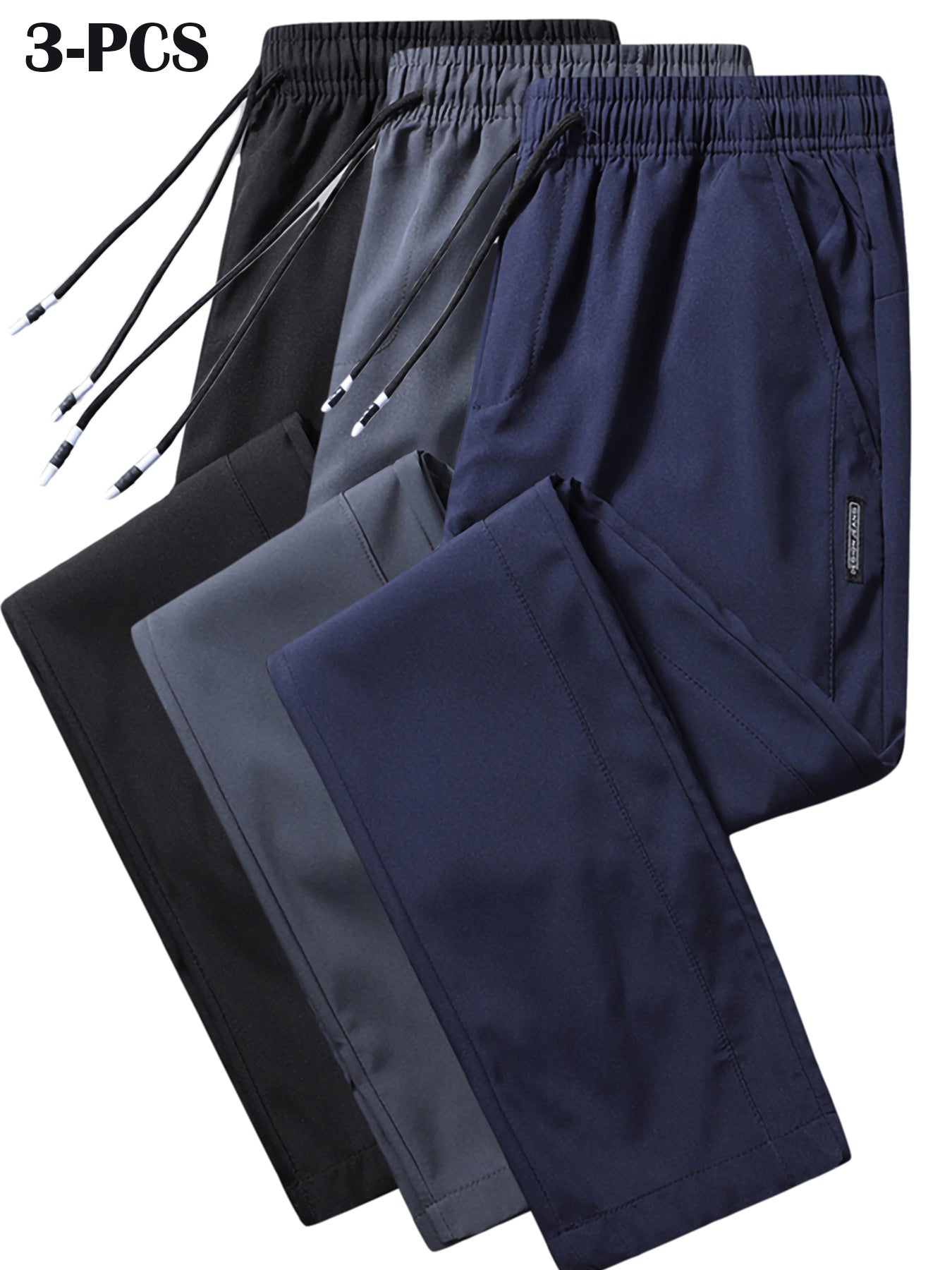 Three Casual Elastic Men's Long Pants,
