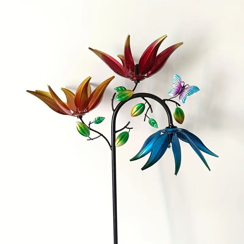 3 Rotating Colorful Flowers & Butterflies