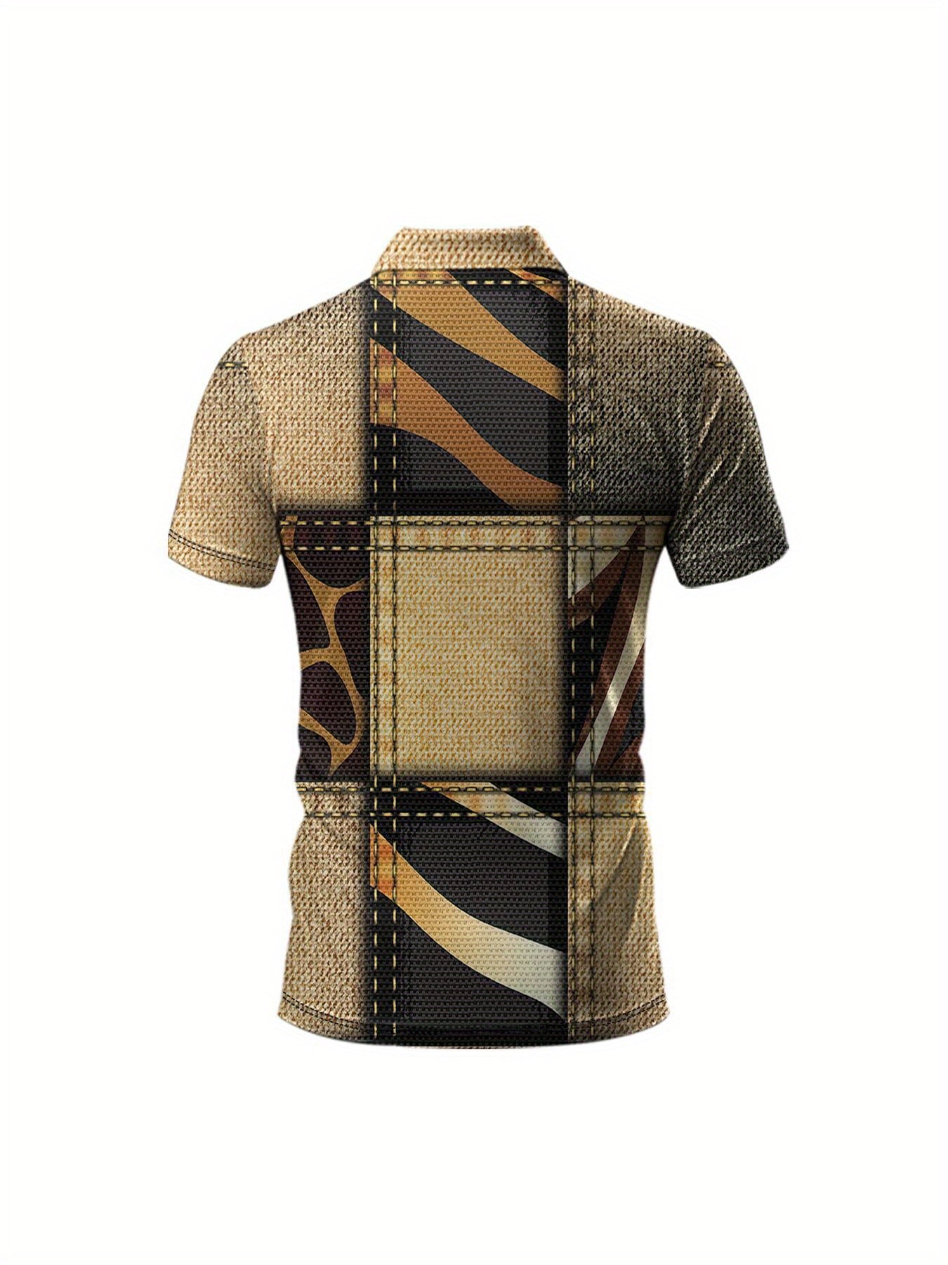 Patchwork Print Golf Shirt