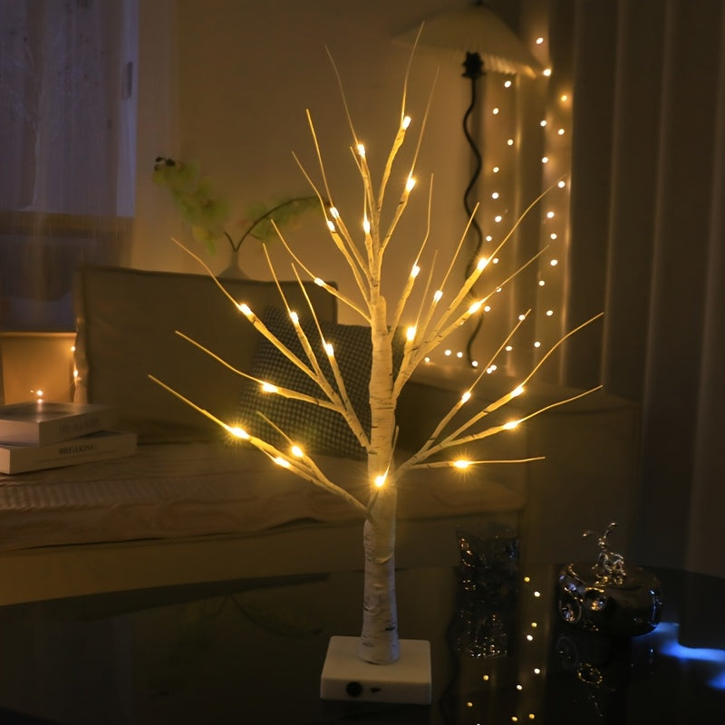 Pack Of 2, LED Birch Tree with Lights