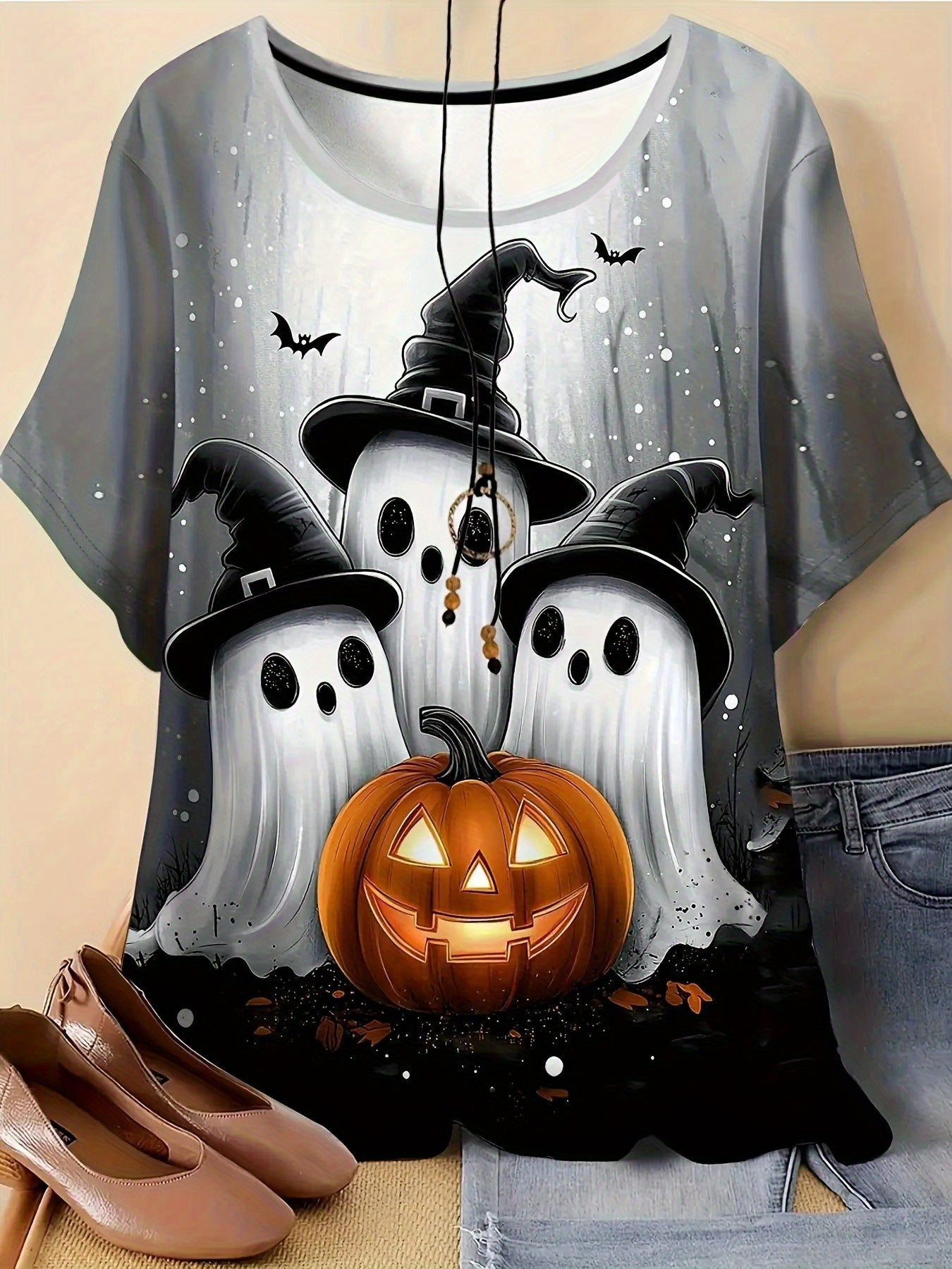 Cute Ghosts & Pumpkin Party Top