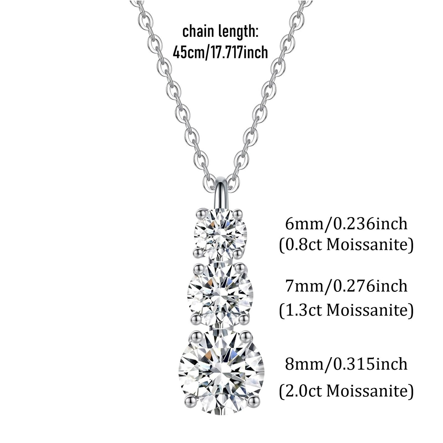 Sterling Silver Moissanite Pendant