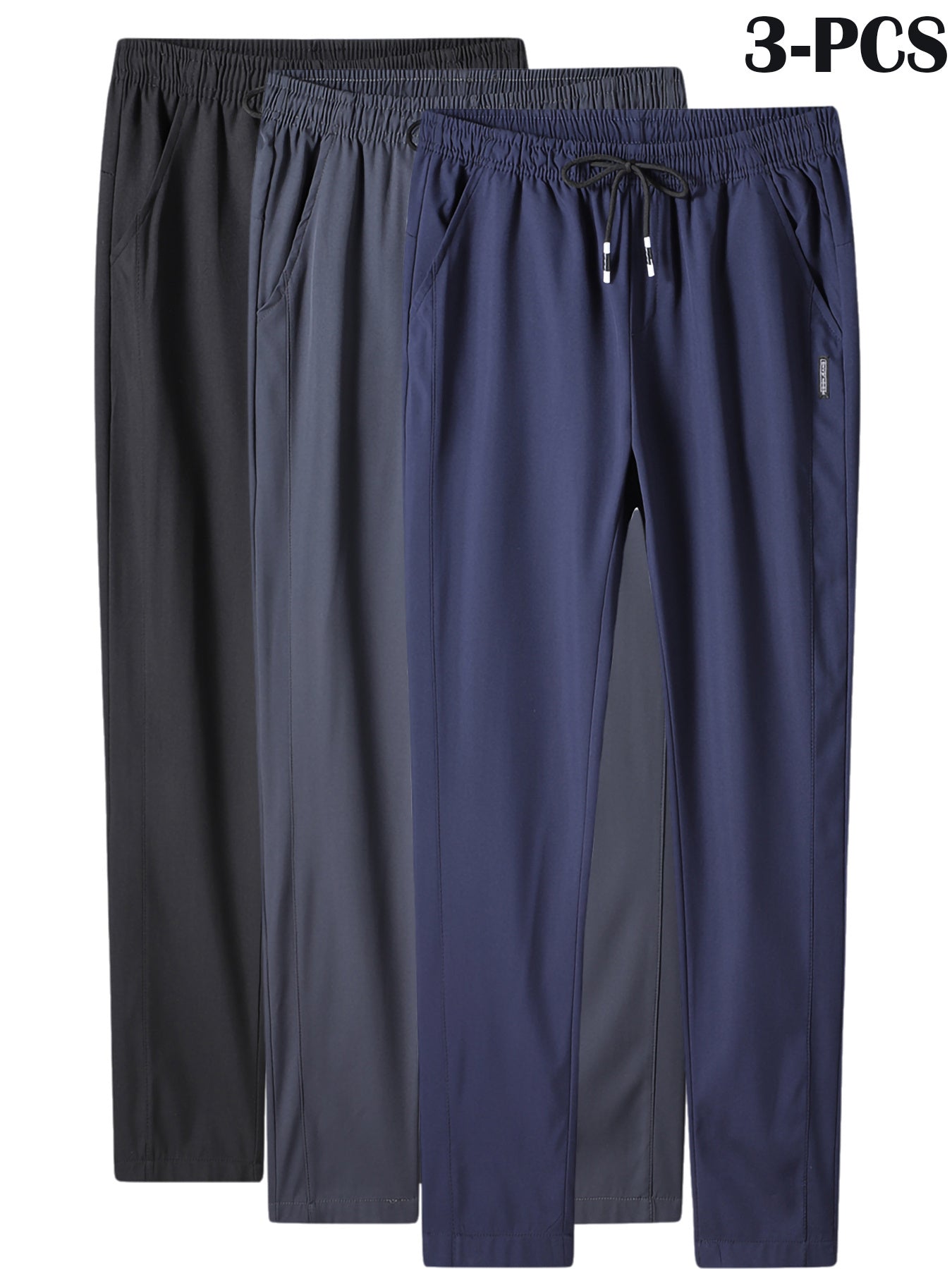 Three Casual Elastic Men's Long Pants,