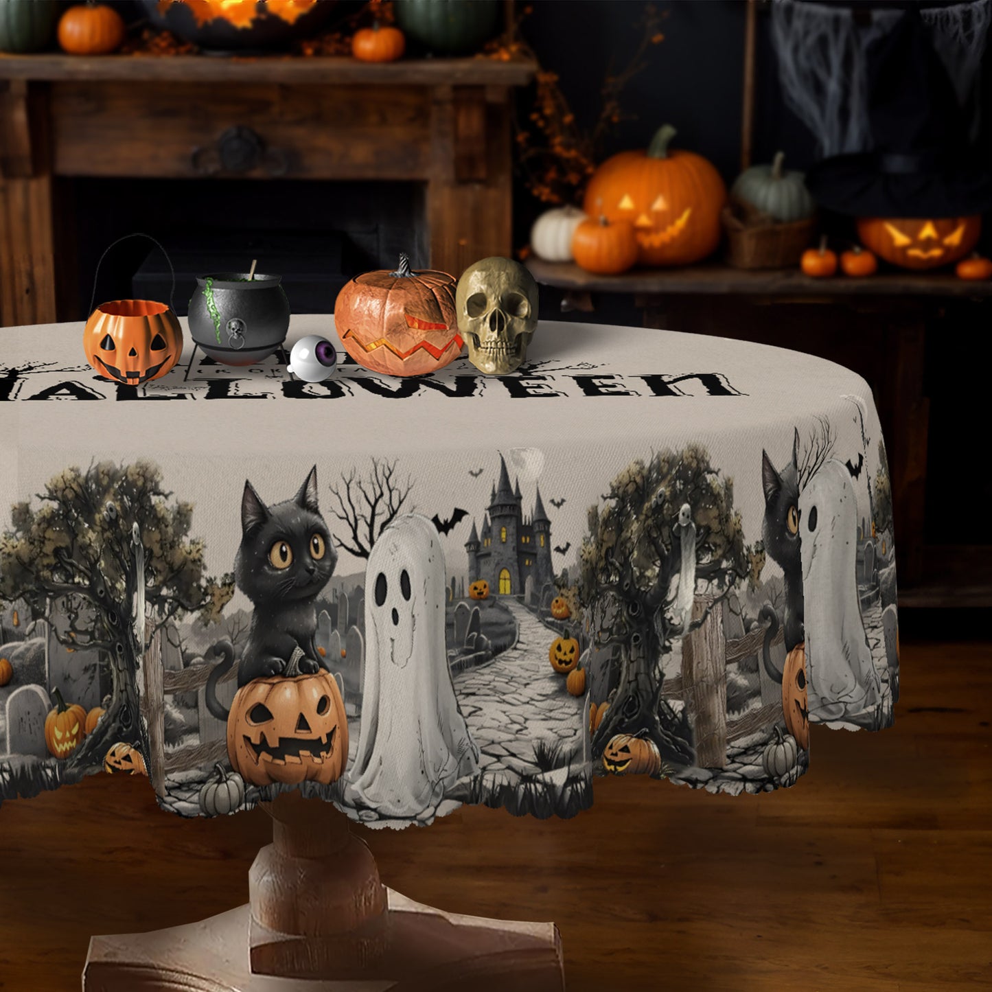 Vintage Halloween Tablecloth Round/Rectangle/Oval