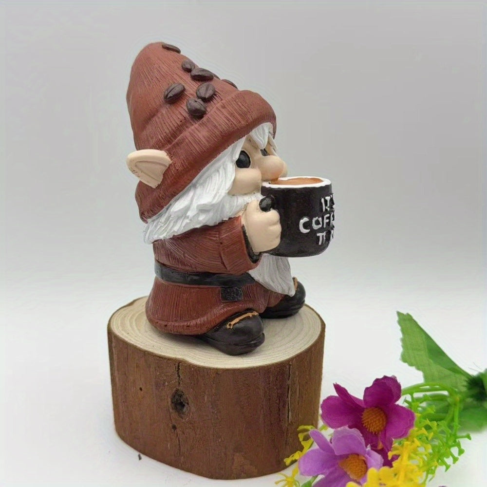 Coffee Time Gnome Handicraft Ornament