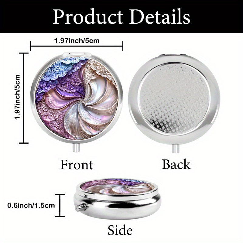 Portable Round Metal Pill Case