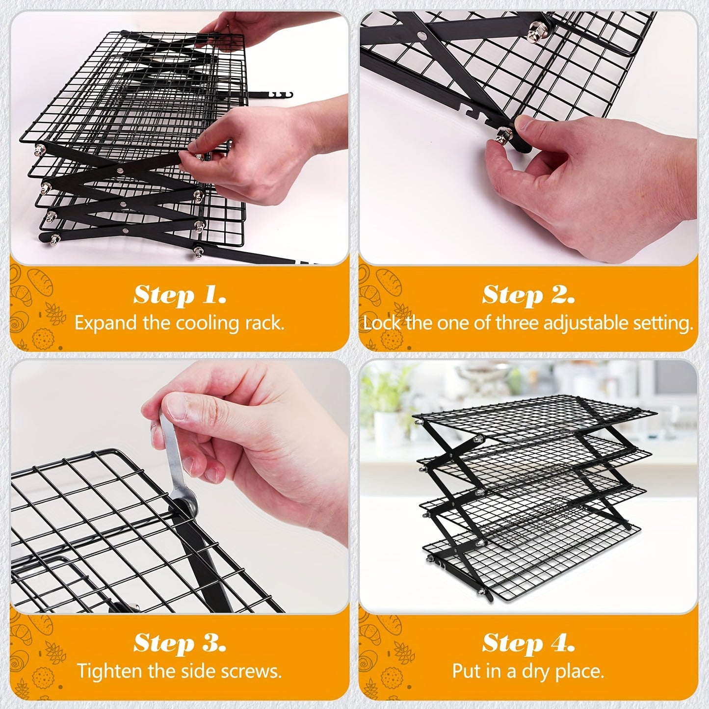 4-layer Foldable Cooling Rack
