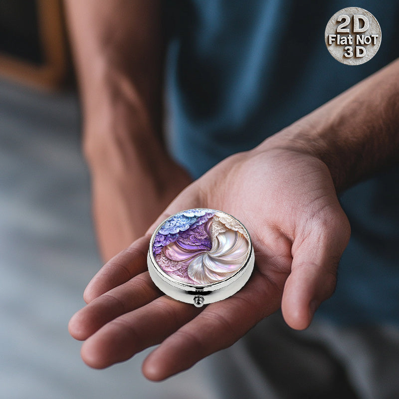Portable Round Metal Pill Case