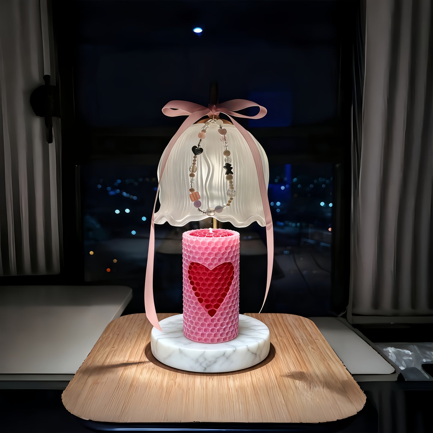 2pcs Pink Beeswax Candles