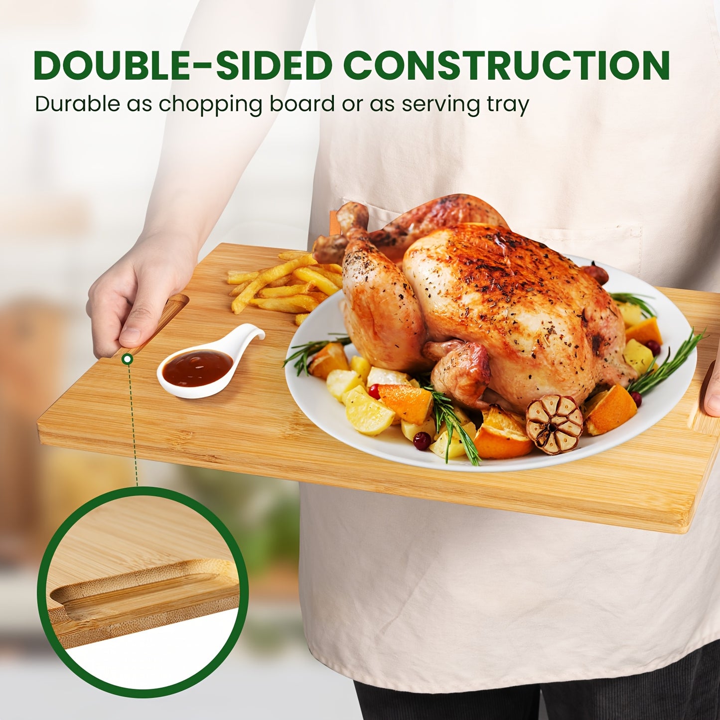 4pcs Oversized Bamboo Cutting Board
